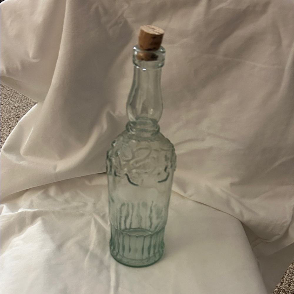 Elegant Clear Glass Bottle with Cork